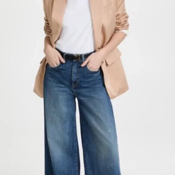 Nili Lotan Josette Wide Leg Jeans, Classic Wash, Size 27 - Picture 4 of 11